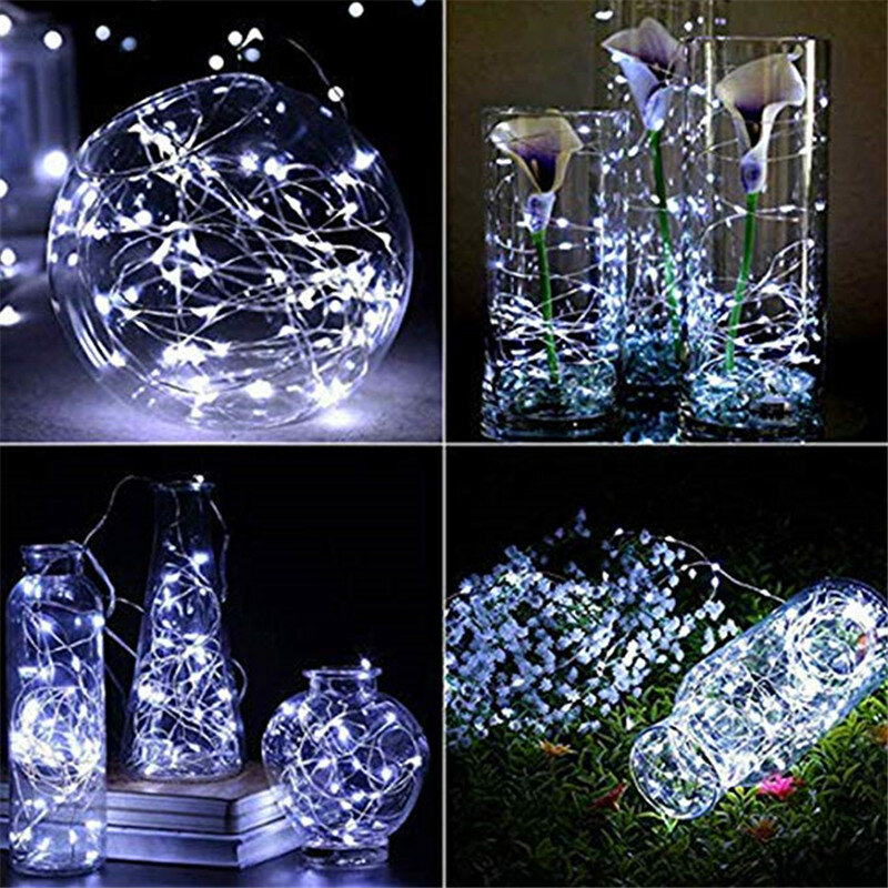 1M 2M 5M Garland Decorative Light Copper Wire CR2032 Battery Operated Christmas Wedding Party Decoration LED String Fairy Lights