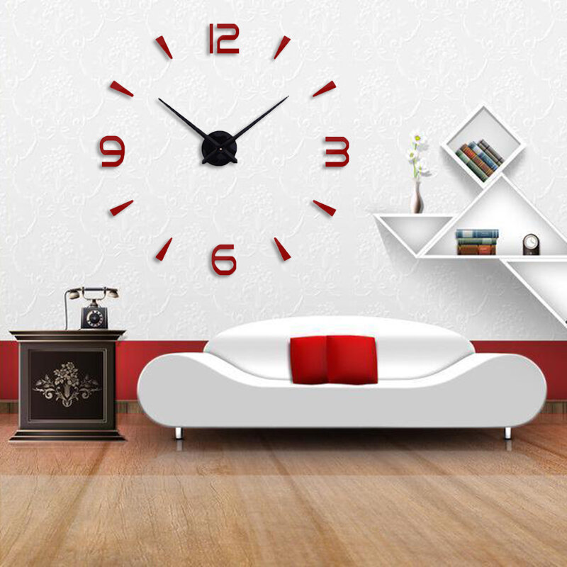 2020 New Year Gift 3D Wall Clock Modern Design Acrylic Digital Sticker DIY Big Wall Clock Decoration Living Room Free Shipping