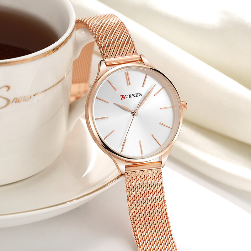 Curren-Relógio de pulso para mulheres, relógios pulseira para senhoras, estilo simples, vestido, relógio de quartzo, presentes femininos, moda quente, novo