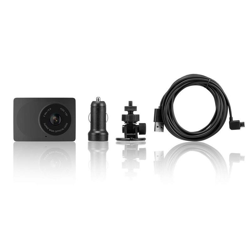 YI-Kompaktowa kamerka samochodowa 1080p Full HD, kamera na deskę rozdzielczą, 2,7 cala ekran LCD, 130 WDR, obiektyw g-sensor noktowizor, czarny