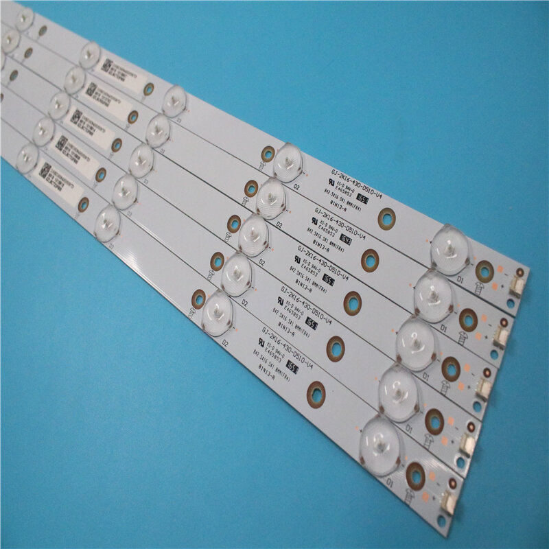Strip lampu latar LED untuk Philips 43 TV GJ-2K16-430-D510-V4 LB43003 V0_02 LB43101 Strip 43PUT4900 TPT430US TPT430H3