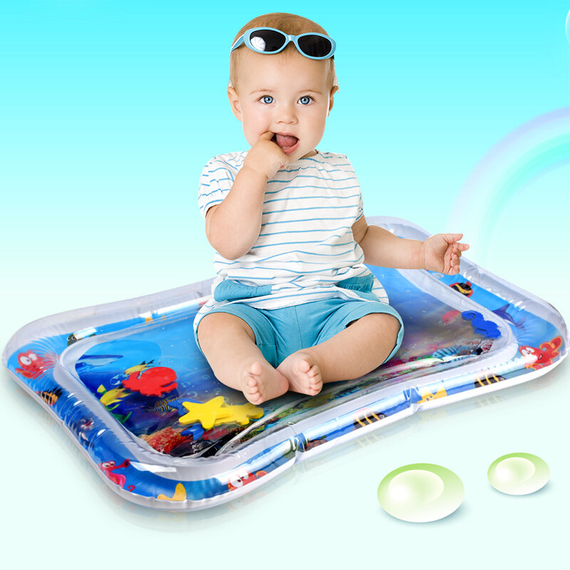 Colchonetas de juego para bebés, colchoneta de agua de verano, cojín de agua inflable de doble uso, almohadilla prostrada, juguete para bebés, juguetes de entrenamiento de crecimiento