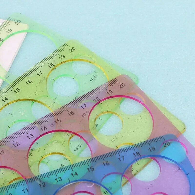NoEnName_Null High Quality 1PC Plastic Circles Geometric Template Ruler Stencil Drawing Tool Stationery For Student