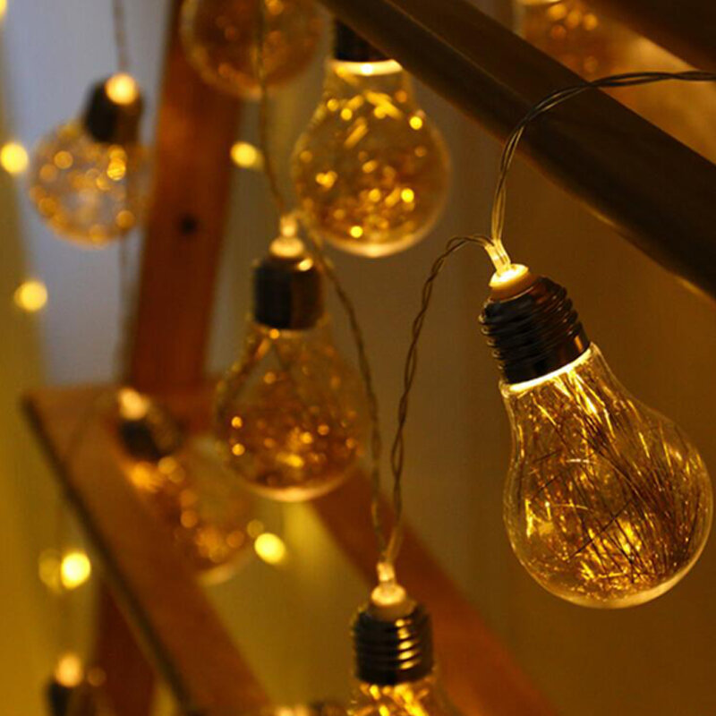Girlanda żarówkowa LED światła żarówka Globe światła 10/20 diod LED jasne kulki żarówki wewnątrz/zewnętrzne oświetlenie bożonarodzeniowe żarówka ogród Patio światła