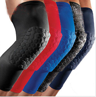 Professional Breathable Sports Men Honeycomb Long Knee Support Brace Pad Protector Sport Basketball Leg Sleeve Sports Kneepad