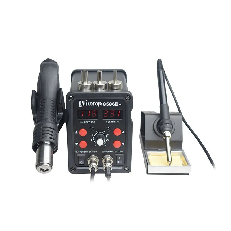 New Eruntop 8586D+ Double Digital Display  Electric Soldering Irons +Hot Air Gun SMD Rework Station Upgraded from 8586
