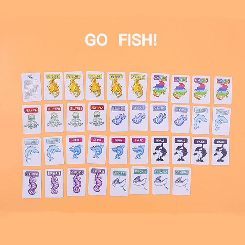Kids Card Games Set-Oude Meid Go Fish, Harten, Crazy Achten Familie Party Favor