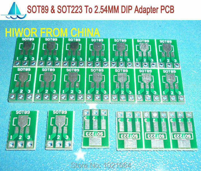 50pcs/lot SOT89 & SOT223 To 2.54MM DIP3 SMD Adapter To DIP PCB Pinboard SMD Converter
