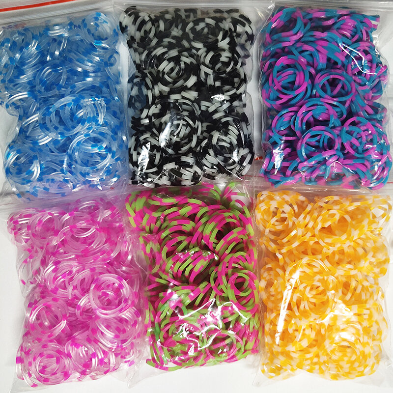 1800pcs Rubber bransoletki z gumek Diy Toys For Kids Lacing Bracelets Girls Gift Refill Make