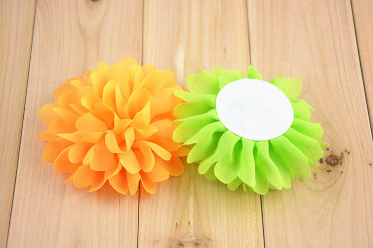 100 pcs/lot, 3.9 "Chiffon Bunga-DIY Besar Sifon Engah Bunga-Anda pilih warna