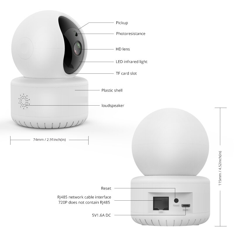 Icsee กล้องโดม WiFi ไร้สายหมุนได้1080P, กล้องโดมตรวจการณ์ไร้สาย Wi-Fi ในร่ม2MP 20เมตรการมองเห็นได้ในเวลากลางคืนกล้องความปลอดภัยในบ้านเสียงสองทาง