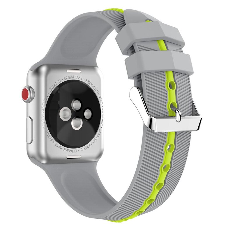 Спортивный ремешок из мягкого силикона для Apple Watch, сменный ремешок для часов, 1, 2, 3, 4, 38, 42, 44, 40 мм