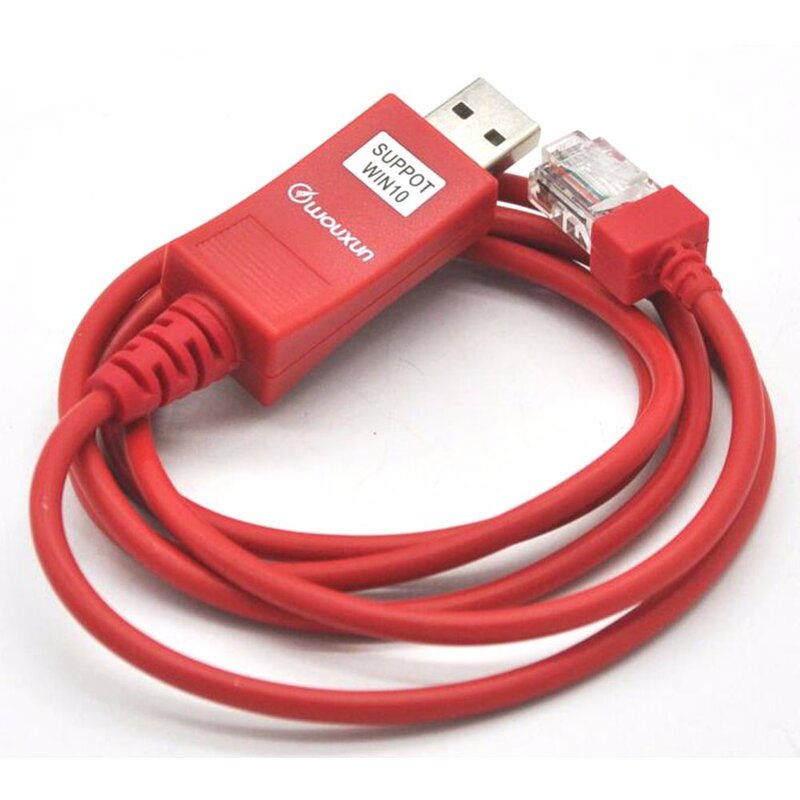 Wouxun KG-UV920P KG-UV950P Computer Programming Cable,Red 8 Pin USB Programming Cable and CD Software