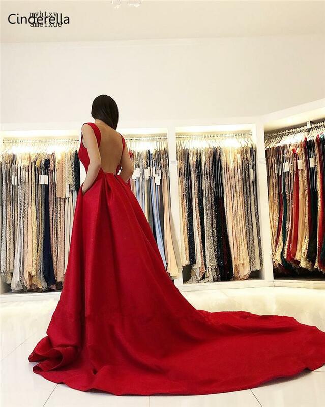 Красное платье с открытой спиной длиной до пола, высокое качество, сатиновые Плиссированные Вечерние Платья Vestidos De Fiesta De Noche, дешево