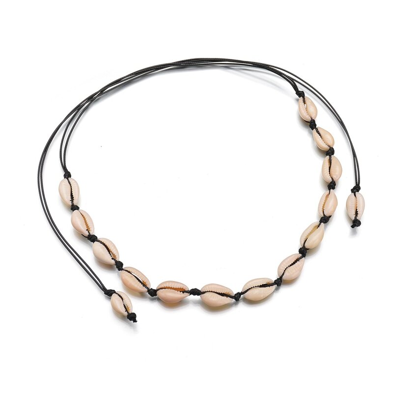 X136 натуральное летнее пляжное ожерелье-чокер из ракушек простое богемное ожерелье из ракушек ювелирные изделия для женщин и девочек подаро...