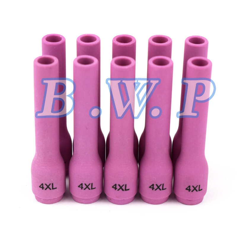 10Pcs TIG Consumables Alumina Nozzles Extra Long 63mm Size #4 796F75 For DB9 PTA9F 9P 9FV Torch