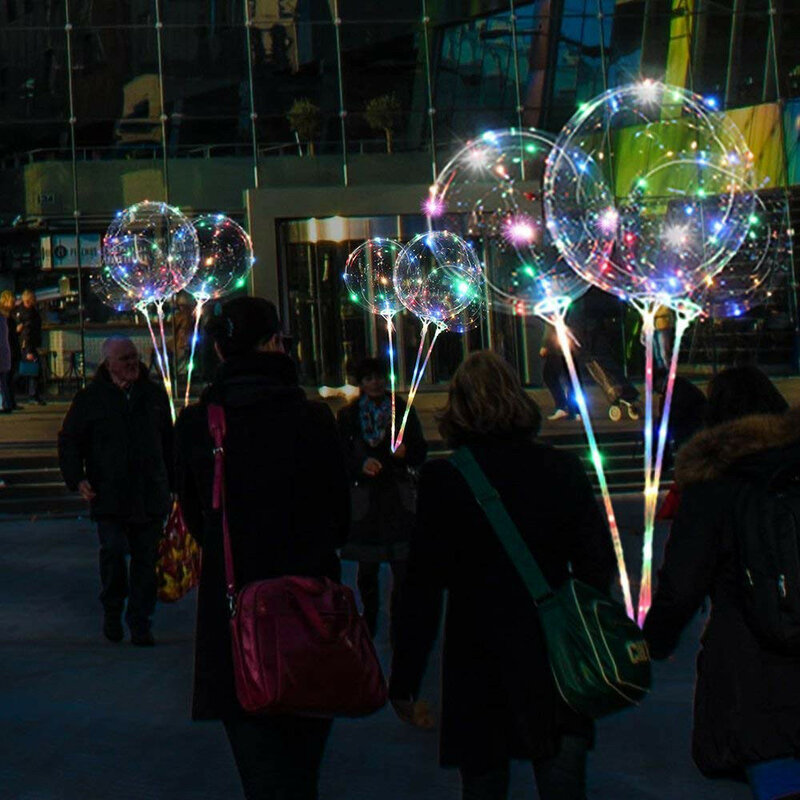 Reusable Luminous Led Balloon Transparent Round Bubble Decoration Party Wedding  L0308