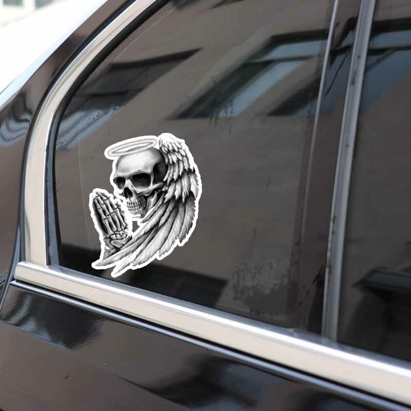 YJZT-Decalque Decorativo para Carro, Emblema do Crânio do Diabo, Adesivo de Motocicleta em PVC, 9.5cm * 12.7cm, 6-0143 cm