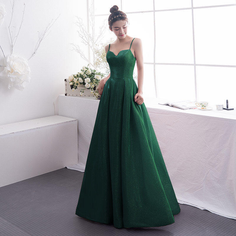2020 Suosikki Women's Gradient Evening Dresses Sequin V Neck Contrast Color Party Gown formal prom dresses gown
