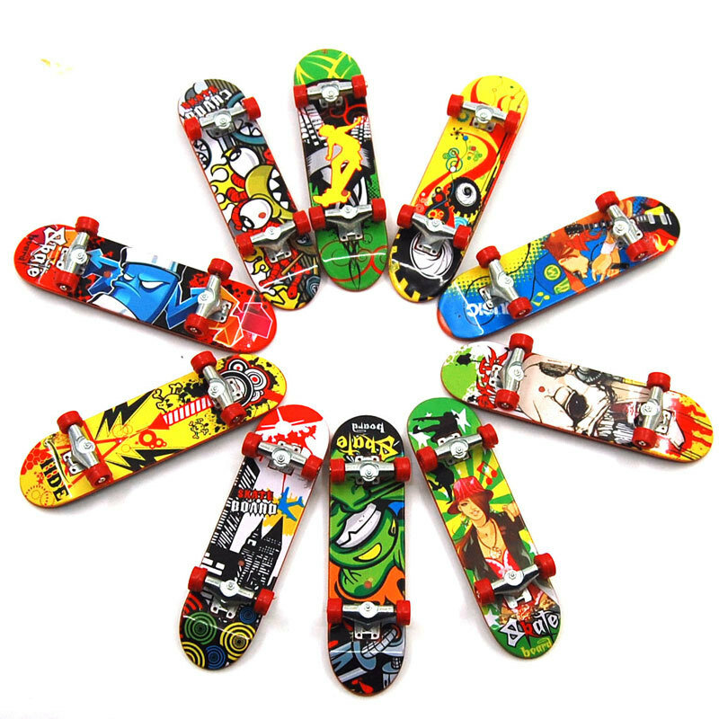 Grappige Mini Vinger Skateboard Speelgoed Leren Skateboarden Model Legering Stand Toets Kid Speelgoed Gift