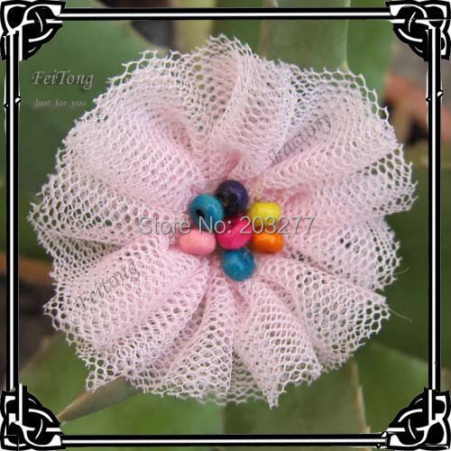 Filet de fleurs tutu en tulle, 4CM, 36 pièces/lot, perles en bois, 7 couleurs au choix, livraison gratuite