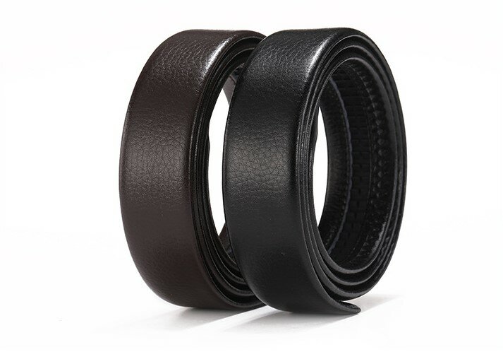 Cinturón automático sin hebilla para hombre, nuevo diseño, 3,5 cm de ancho, dividido, de alta calidad, color café negro