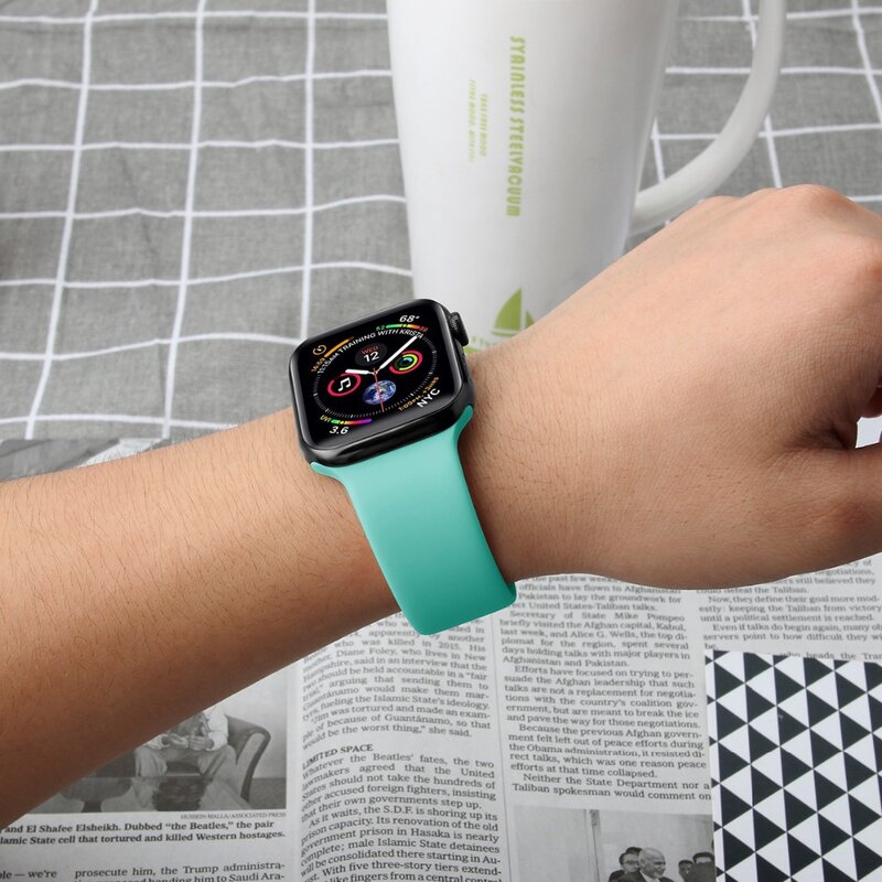 Cinta para apple watch band correa 42mm 38mm iwatch série 44mm 40mm 3 esporte pulseira de silicone para apple watch banda acessórios