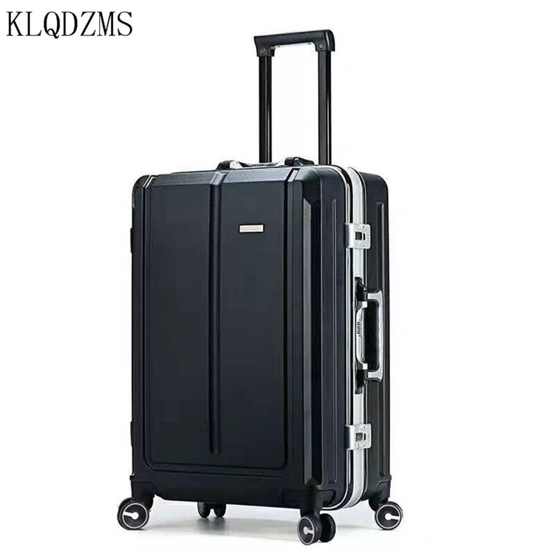 KLQDZMS 20/24 Inch New Fashion Suitcase Men's Aluminum Frame Business Trolley Bags Ladies with Wheels Rolling Hand Luggage