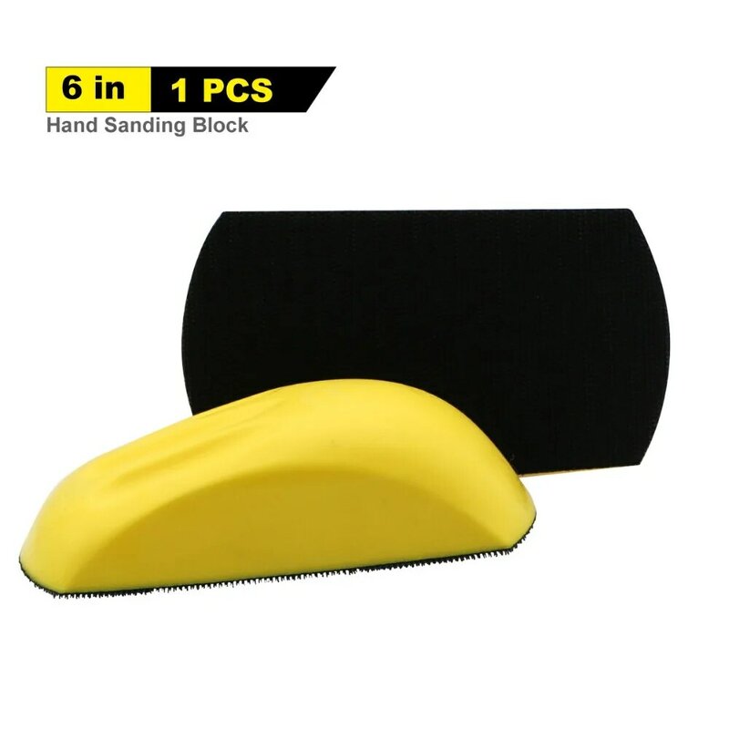 6 Inch Hand Sanding Block for Hook & Loop Sandpaper Hand Pad Polishing Pad Abrasive Tools