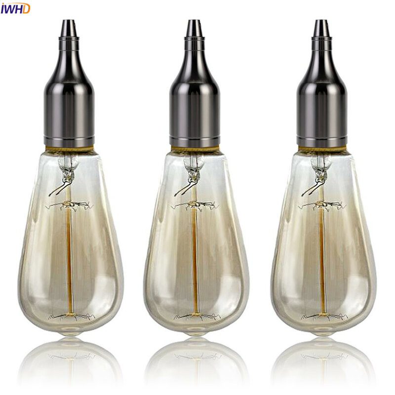 IWHD Vintage Bottle Portalamparas Lamp Holder E27 Socket For Light Bulb 110-220V Soquete E27 Bulb Socket Base Lampholder CE UL