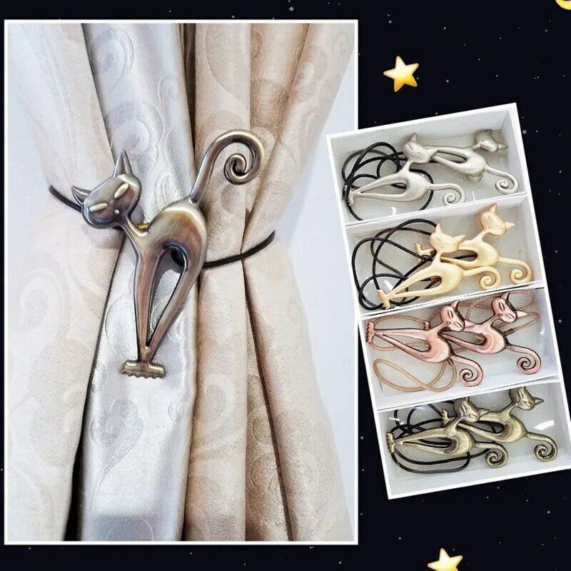 1Pcs/lot Cats Shape Home Curtain Decoration Accessories Curtain Organizer Fashion Tie Back Rope Lovely Kitten Design