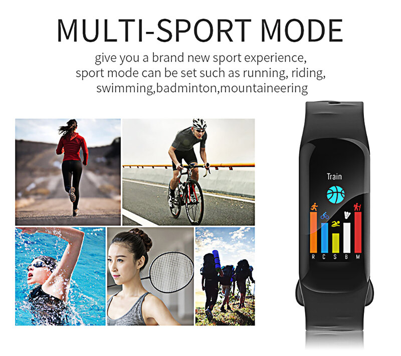 H29 inteligentna bransoletka kolorowy wyświetlacz Fitness Tracker IP67 wodoodporna smart watch ciśnienie krwi pulsometr dla Android iOS
