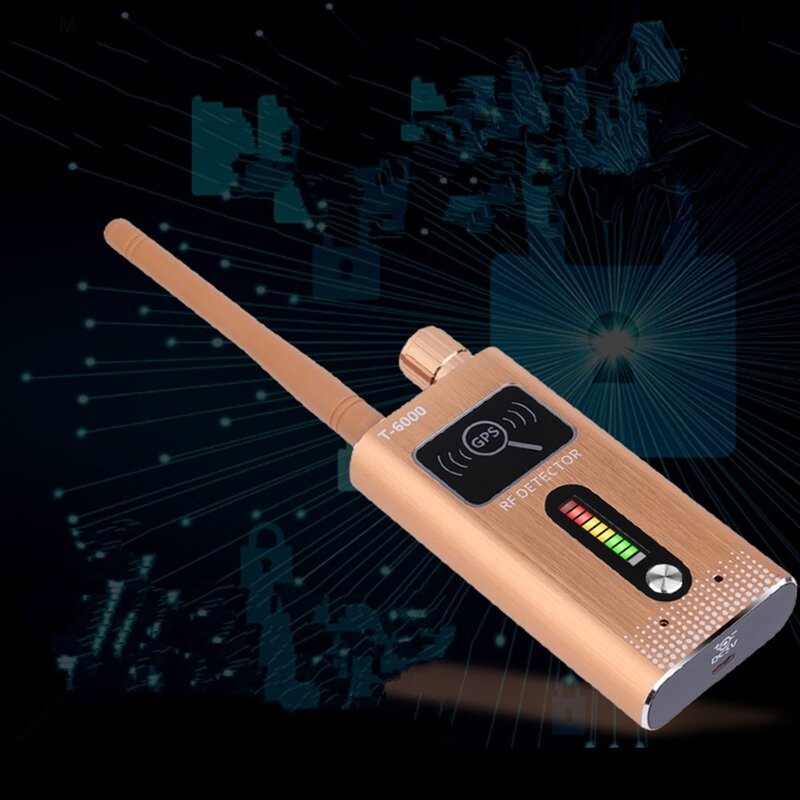 Drahtlose Signal Detektor WiFi Bug Kamera Sende Finder Mit GSM & GPS Dual Voice Alarm(Gold)