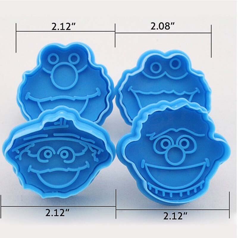 2020 Hot Sale 3D Sesame Street Elmo Cookie Cutter Biscuit Hand Stamp Press Plunger Cutter Mold