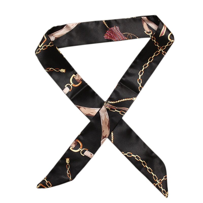 2018 bufanda de seda estampada a la moda para mujer, bolso, bufanda de cinta, Cintas de Pelo para mujer, decoración, bufandas multiusos