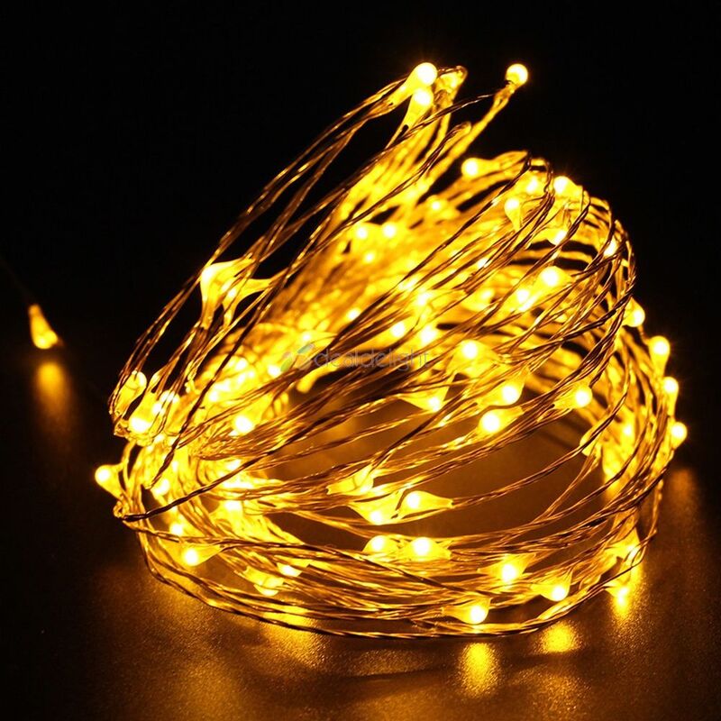 2M/5M/10M 20/50/100 LED Sliver Wire String bajkowe oświetlenie AAA bateria przyjęcie świąteczne ślub dekoracja świąteczna DIY