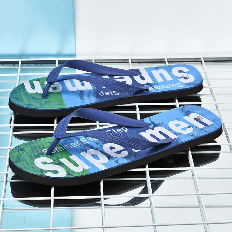 Heidsy 2019 Chanclas de verano para hombres nuevas sandalias de moda para hombre cómodas Zapatillas al aire libre azul ligero chanclas Zapatillas