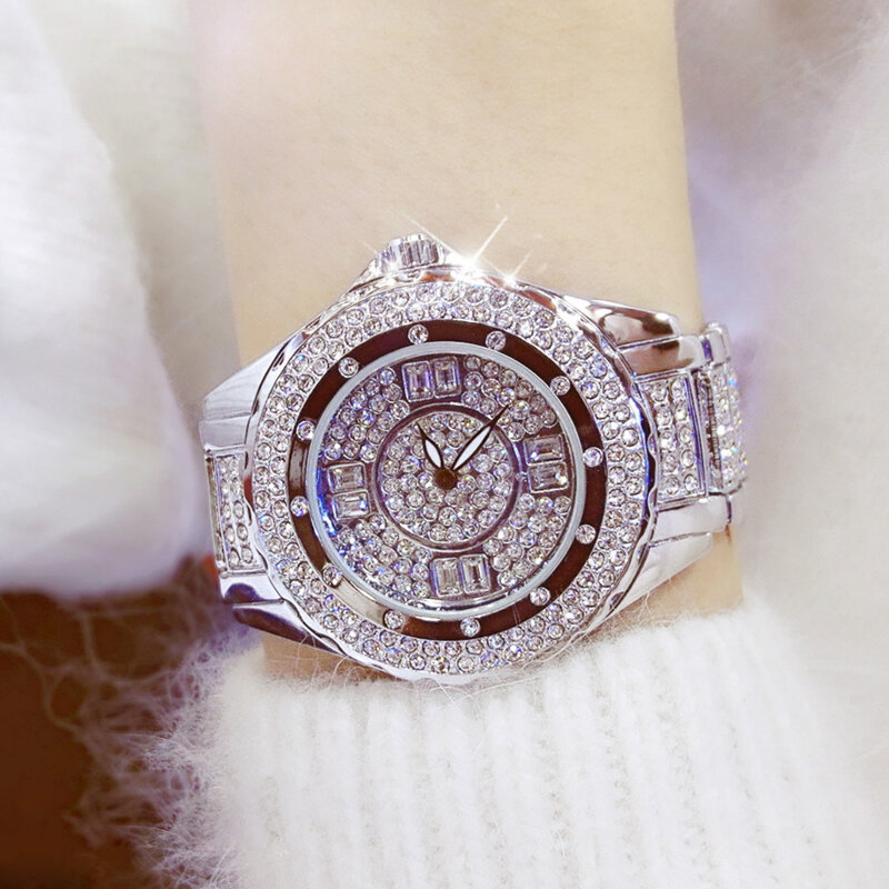 2019 ใหม่แฟชั่น Rhinestone ควอตซ์ผู้หญิงนาฬิกาชุดสตรีนาฬิกาเพชรสร้อยข้อมือคริสตัลนาฬิกา relogio feminino