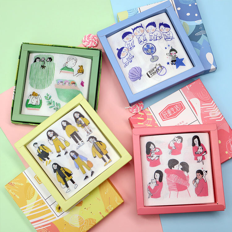 60 Vellen In Doos Creatieve Journal Scrapbook Diy Schetsboek Decoratieve Sticker Washi Papier Sticker