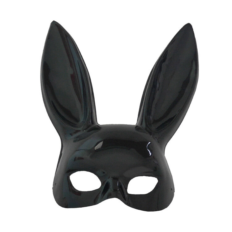 Костюмы на Хэллоуин для женщин и девочек, сексуальная маска с кроличьими ушами, черный костюм, маска для связывания с длинными ушами кролика, танцевальный маскарадный масок
