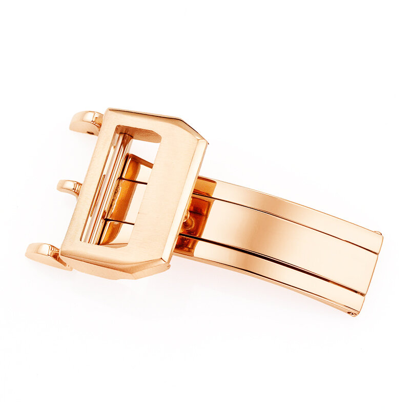 Fivela de borboleta de aço inoxidável 316l, de alta qualidade para iwc iw323101, pulseira de relógio grande piloto, prata/dourado/rosa/preto, fecho