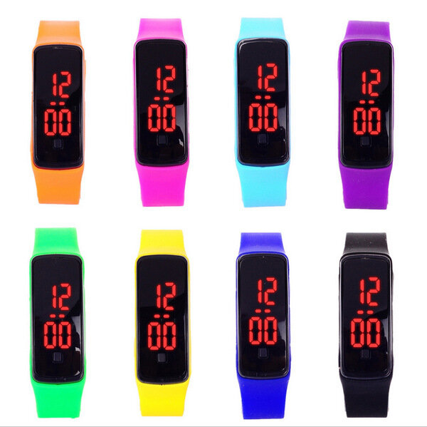 Montre électronique pour hommes et femmes, design à la mode, montre-bracelet de Sport en Silicone couleur bonbon, montres numériques pour enfants, offre spéciale