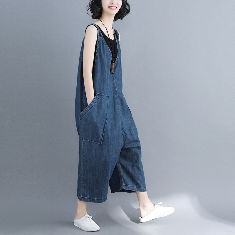 Macacão longo jeans feminino, macacão estilo chinês para mulheres 2018 dd1634 s