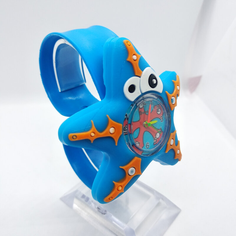 Montre-bracelet à Quartz pour enfants, monde sous-marin 3D, étoile à cinq branches, varech, horloge pour garçons et filles