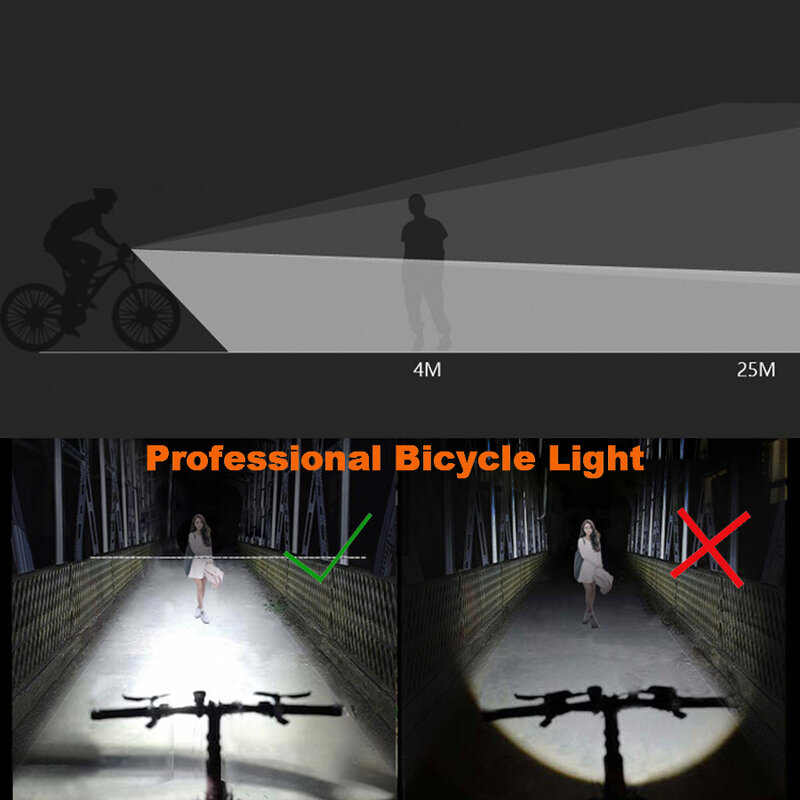NEWBOLER Set Lampu Depan Sepeda Induksi Pintar Lampu Belakang USB Isi Ulang Lampu Depan LED Lampu Sepeda Senter Bersepeda untuk Sepeda