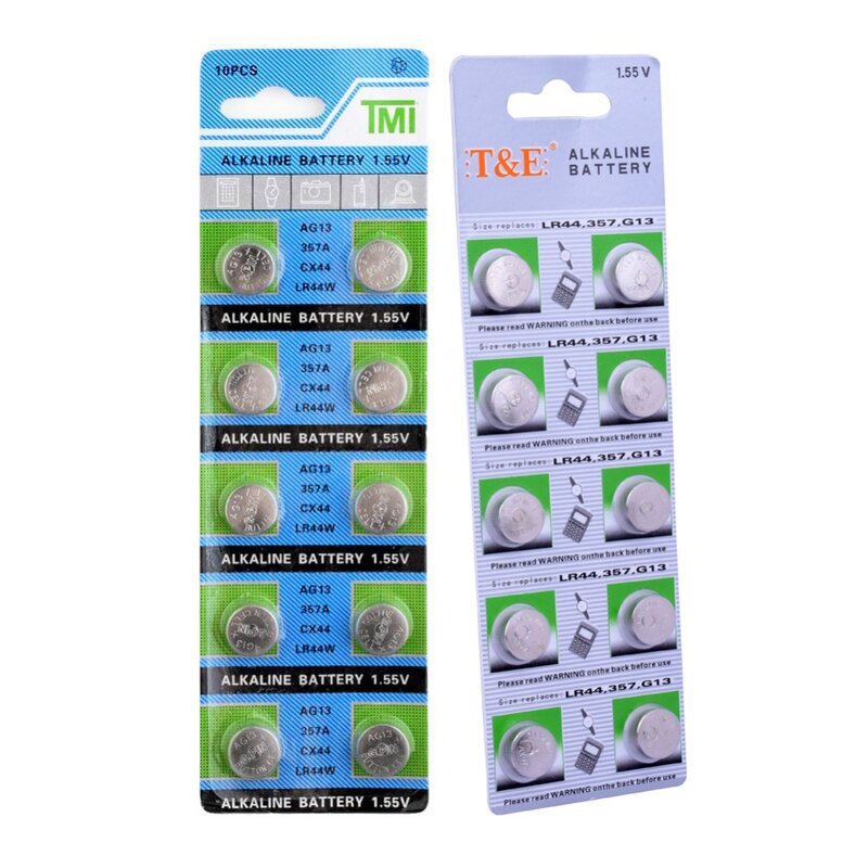 Ycdc + 2019 + venda 10 peças ag13 lr44 357a s76e g13 botão baterias de pilha de moedas 1.55 v alcalinas pilhas boton