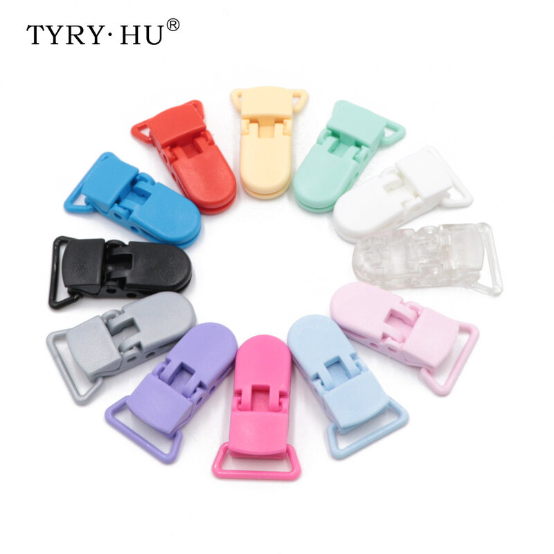 TYRY.HU 5Pcs/Lot Plastic Flat Pacifier Clip Holder Baby Dummy Soother Suspender Toddler Baby Teething Necklace Accessories