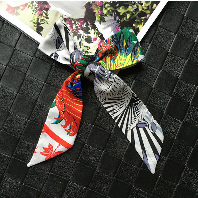 MENGLINXI сумка из ленты Sacrf 2023 новый бренд женский маленький шелковый шарф перо головная повязка с принтом сумка с ручкой ленты модные длинные шарфы