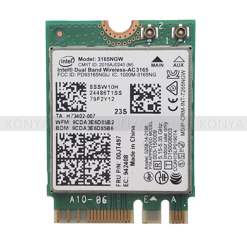 Dla Intel 3165 AC + BT4.0 PCIE M.2 karty WiFi dla Lenovo Thinkpad E460 E560 B71 joga 310-11IAP serii 00JT497