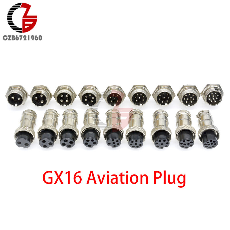 1 par GX16 2 P/3 P/4 P/6 P 2Pin 3Pin 4Pin 6Pin 16mm conector aéreo macho hembra cable Panel montaje tornillo enchufe Circular CA